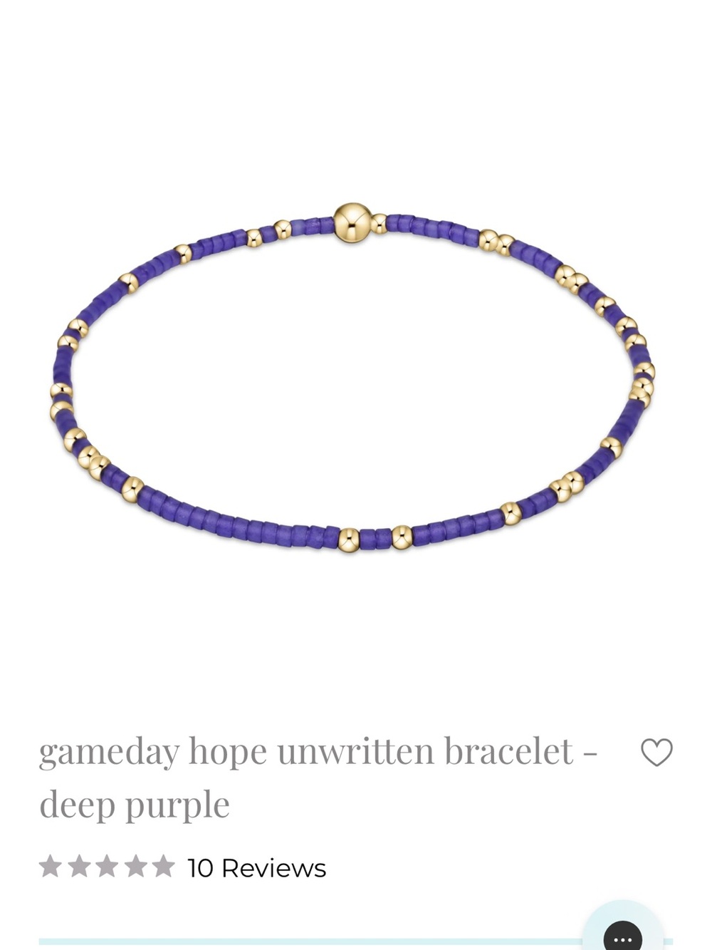 Hope Unwritten Gameday Deep Purple and Gold Beaded Bracelet